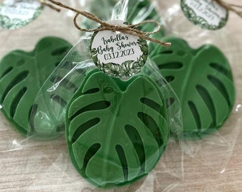 Jungle Leaf Soap Favors - Safari Baby Shower Decorations Greenery Leaves Girl Boy Gift for Guests in Bulk Wild One Theme Kids Birthday Party