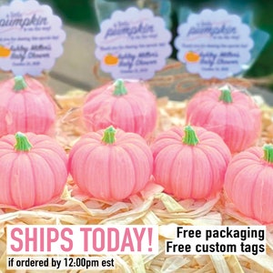 Mini Pumpkin Soap Favors - Pumpkin Baby Shower Favors Girl Pink Little Pumpkin Soap Baby Shower Fall Bridal Shower Pumpkin Party Favor