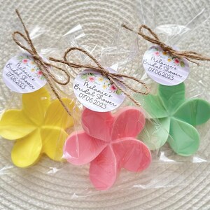 Hawaiian Party Favors Beach Tropical Decorations, Bridal Shower Wedding Baby Shower Favors Decor, Vacation Birthday Plumeria Flower Theme image 3