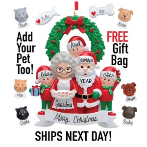 Personalized Grandkids Christmas Ornament - Grandma & Grandpa 2025, Family Kids Holiday, Grandmother Gift