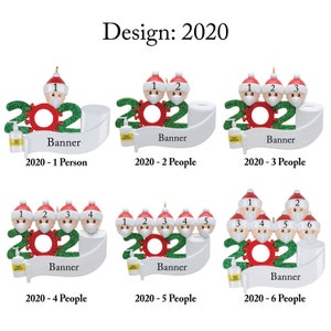 2020 Christmas Ornament Masked 2020 Ornament, Mask Christmas Ornament, 2020 Quarantine Ornament, Mask Ornament 2020 Personalized image 2