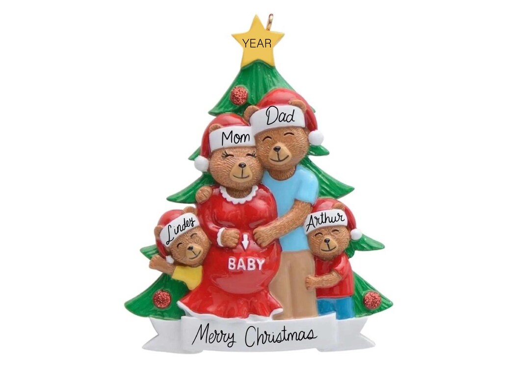 Expecting Family Christmas Ornament - Third Child Baby Mom and Dad ...