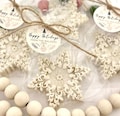 Honey Oatmeal Snowflake Soaps Bulk - Christmas Thank You Gift Holiday Party Guest Soap Coworker Basket Stocking Stuffers - With REAL Oatmeal