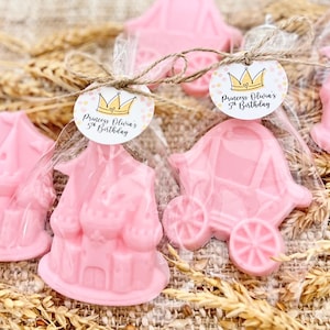 Princess Soap Favors - Baby Shower Decorations, Girl 1st Birthday Party, Gold Pink Castle Fairy Theme, Quinceanera Sweet 16 Bulk Guest Gifts