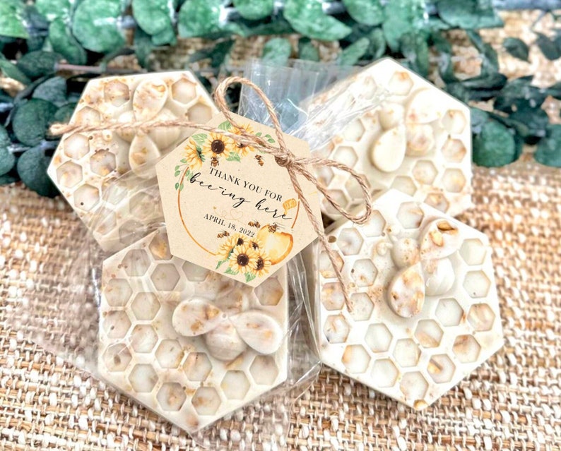 Honey Oatmeal Soaps Scented Bee Baby Shower Favors, Queen Bee Bridal Shower Oat Decorations, Kids Mommy Birthday Gift for Guests in Bulk image 1