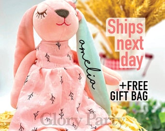 Bunny Baby Girl Gift Personalized - Gifts For Kids Girls, Personalized Baby Gifts For Girl Personalized Doll Rabbit Newborn Girl Gift Custom
