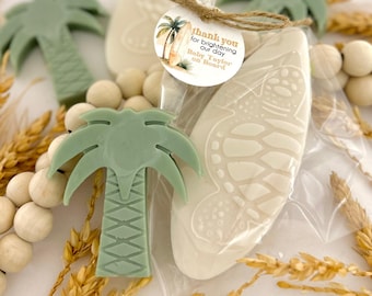 Surfboard & Tree Soap Favors - Boho Baby on Board Baby Shower Party, Beach Ocean Tropical Gifts