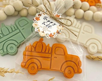 Oatmeal Pumpkin Truck Soaps - Fall Party Favors, Baby Shower Bridal Farm Thanksgiving Bulk Gifts