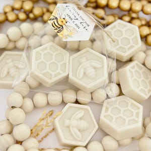 Bee & Honeycomb Soap Favors - 2 Per Bag - Neutral Baby Shower, Queen Bee Bridal Party, Kids First Birthday Decor, Bulk Thank You Guest Gifts