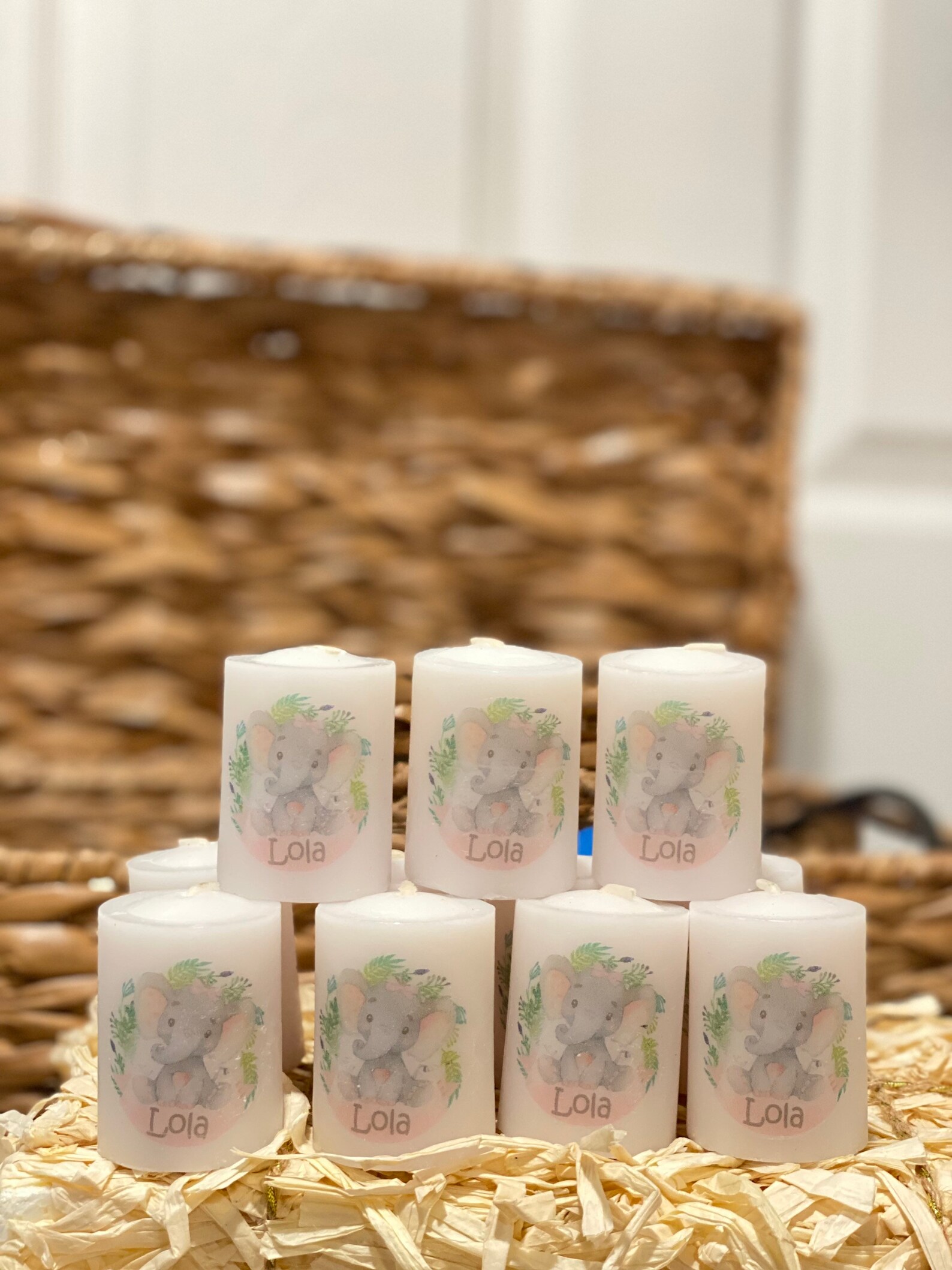 12 Candles Elephant Baby Shower Favors Boy Elephant Baby Etsy