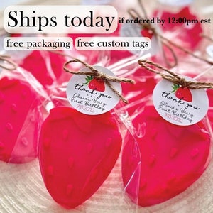 Big Strawberry Soap Party Favors - Berry First Birthday, Strawberry Baby Shower Decorations, Sweet Berry Decor Fruit Summer Kids Party Theme