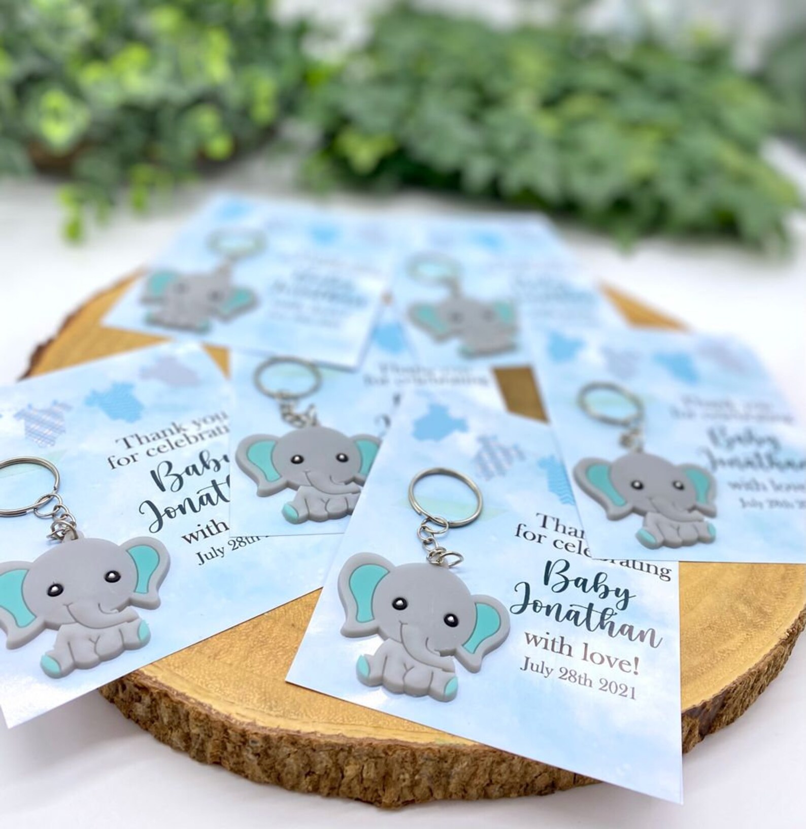 Elephant Baby Shower Favors Boy Elephant Keychain Favors Etsy