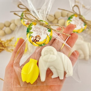 Monkey Soap Party Favors - Banana Birthday Theme, Safari Jungle Animal Baby Shower Gifts for Guests in Bulk, Gorilla Girl Boy Wild One Decor