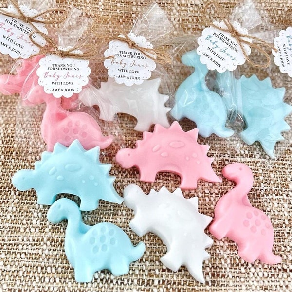 Big Dinosaur Soaps - Baby Shower Favors Girl Boy Kids First Birthday Party Decoration Dino Pastel 2nd 3rd 4th Cute Decor Gift for Guest Bulk