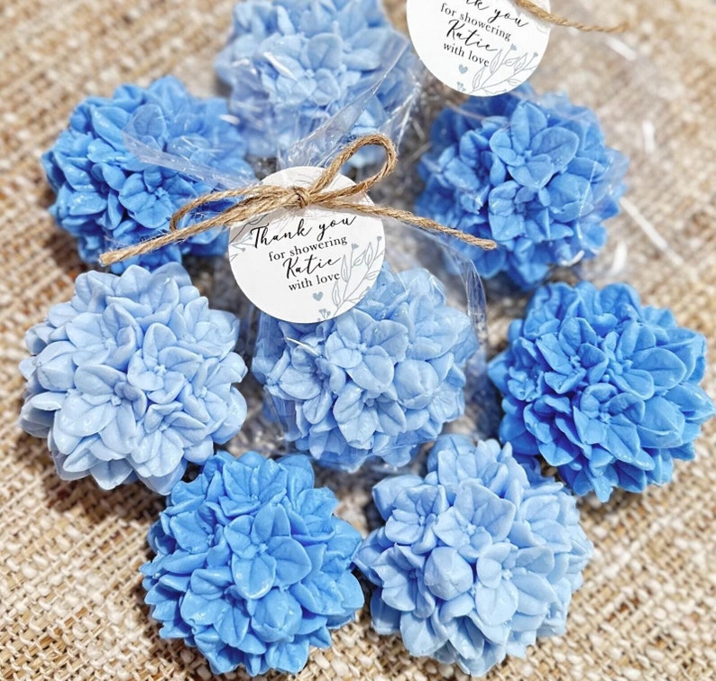 Hydrangea Soap Favors Bridal Shower Gift for Guests in Bulk, Dusty Something Blue Before I Do Bride Crew Wedding Flower, Baby Party Decor image 1