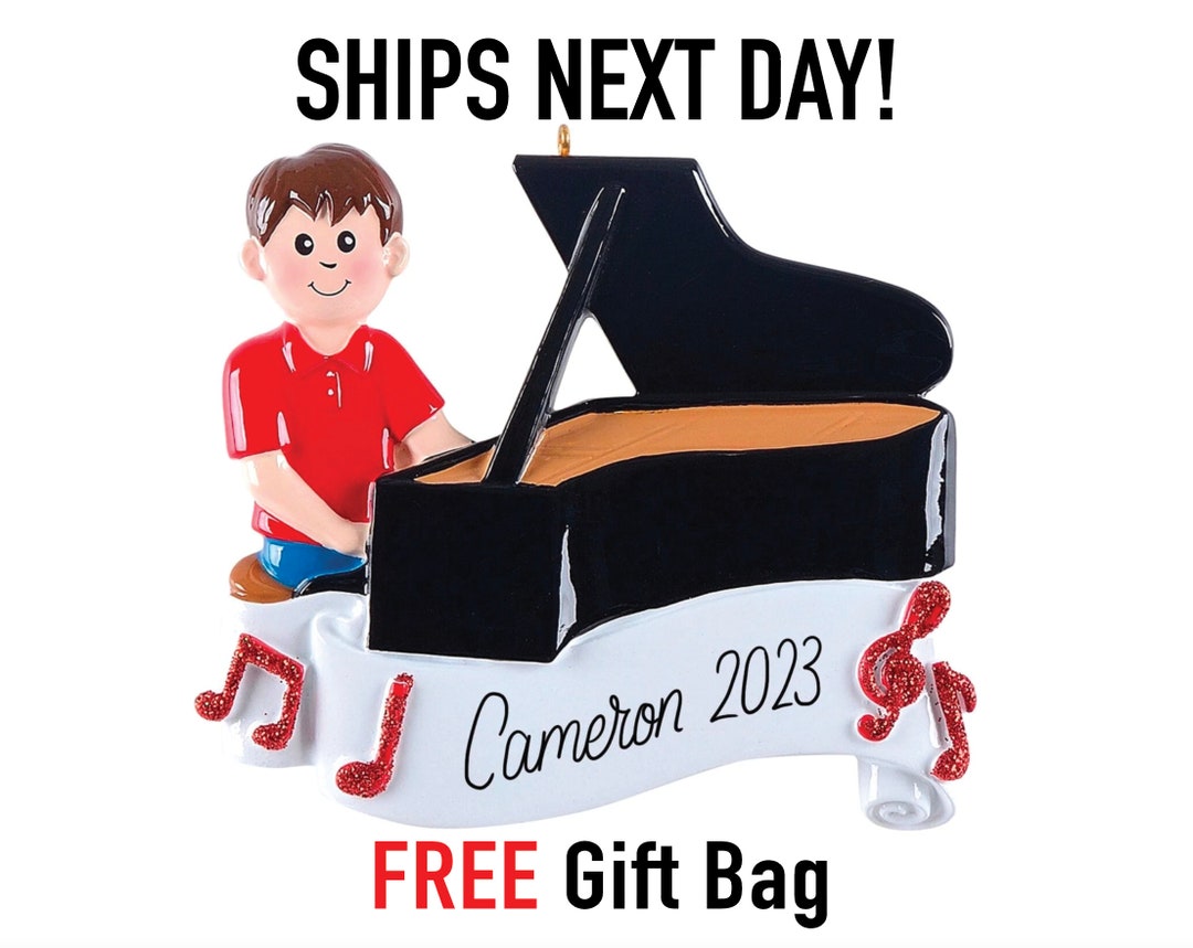 Piano Player Ornament 2023 Pianist Recital Gift Personalized Christmas