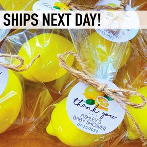 Lemon Soap Bridal Shower Favors - Lemon Baby Shower Decor Boy Girl, LEMON SCENTED Soap Party Favor Mediterranean Main Squeeze Summer Wedding