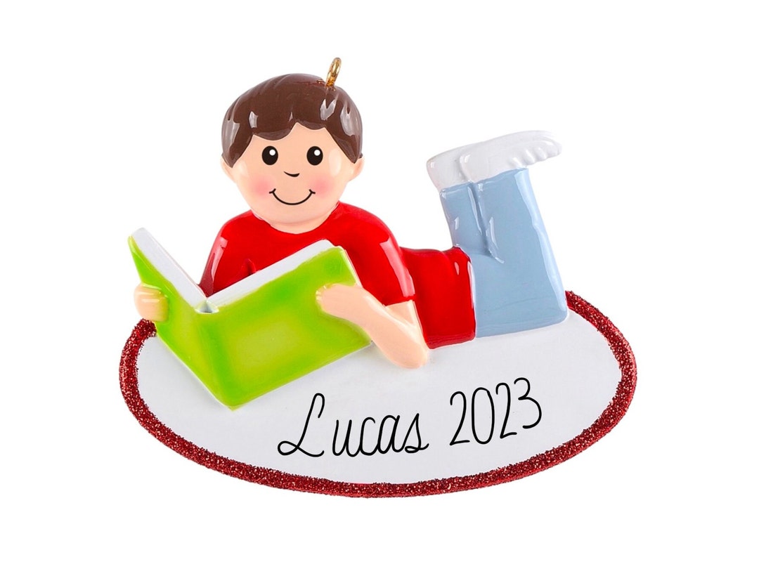 2023 Kids Reading Ornament Girl Boy Personalized Reading Etsy