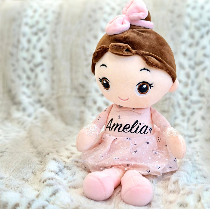 Doll Baby Girl Gift Personalized Gifts For Kids Girls, Personalized Baby Gifts For Girl Personalized Doll Rabbit Newborn Girl Gift Custom image 5