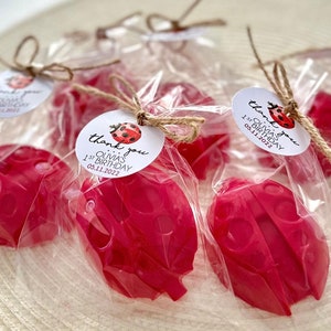Ladybug Soap Favors - Red Kids Birthday Decor Gift Girl, Ladybug Baby Shower Party Decorations, First 1st Sweet ONE Lady Bug Garden Birthday