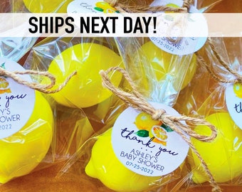 Lemon Soap Bridal Shower Favors - Lemon Baby Shower Decor Boy Girl, LEMON SCENTED Soap Party Favor Mediterranean Main Squeeze Summer Wedding