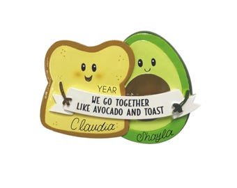 Avocado and Toast Ornament - Best Friends Couple Christmas Gifts, Personalized 2025 Funny Stocking Stuffers