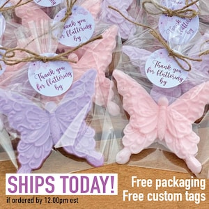 Butterfly Soap Favors - Baby Shower Girl, Bridal Shower Party Decorations, Gift for Guests, Birthday Quinceanera Sweet 16 Floral Theme Decor