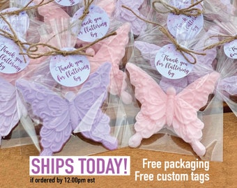 Butterfly Soap Favors - Baby Shower Girl, Bridal Shower Party Decorations, Gift for Guests, Birthday Quinceanera Sweet 16 Floral Theme Decor