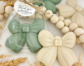 Boho Bow Soap Favors - Sage Green Neutral Party, Baby Shower, Bridal Thank You Gifts