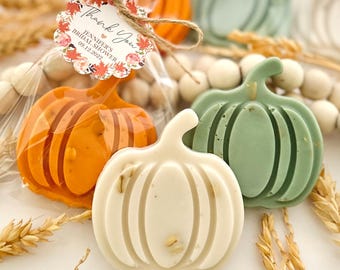 Honey Oatmeal Pumpkin Soaps: Fall Party Favors, Baby Shower Wedding Bridal Thanksgiving Bulk Gifts