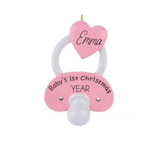 Baby Girl Ornament - Personalized Pink Girl Baby Christmas Ornament Holiday Gift Girl Baby First Christmas Gift Girl Nursery Decor 2025 image 1