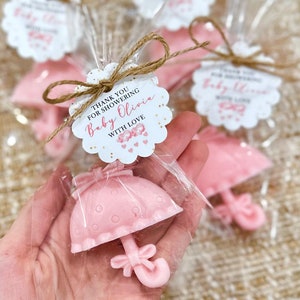 Baby Shower Umbrella Soaps Girl Favors, Baby Sprinkle Decorations, Birthday Gift Pink Gift for Guests in Bulk, Showering with Love Party image 2