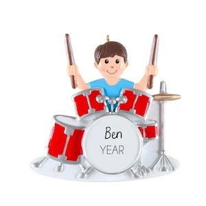 Drummer Boy Ornament - Drummer Gifts, Drum Ornament, Personalized 2025 Marching Band Snare Drums Christmas Ornament Band Musician Decoration