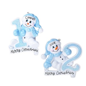 Blue Baby&#39;s First Second Christmas Ornament - Baby Boy Ornament 2025 Ornament -- Personalized