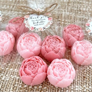 Peony Soap Favors Baby Shower Girl in Bloom Bridal Wedding Decor Wild Flower Dusty Rose Blush Gold Theme Party Gift for Guests in Bulk image 6