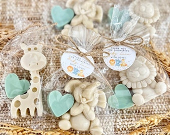 Neutral Safari Soap Favors - Jungle Baby Shower, Wild One 1st Birthday Party Decor, Boho Animal Theme Giraffe Lion Elephant Boy Girl Gifts