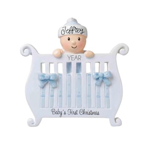 Baby Boy Blue Personalized Christmas Ornament Baby&#39;s 1st Christmas, Boy First Christmas Ornament New Baby Ornament Baby Shower Boy Gift 2025