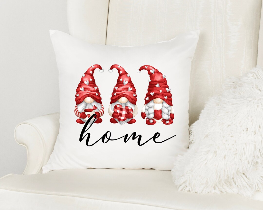 Red Gnome Pillows Valentine's Day Gift, Home House Decoration, Red