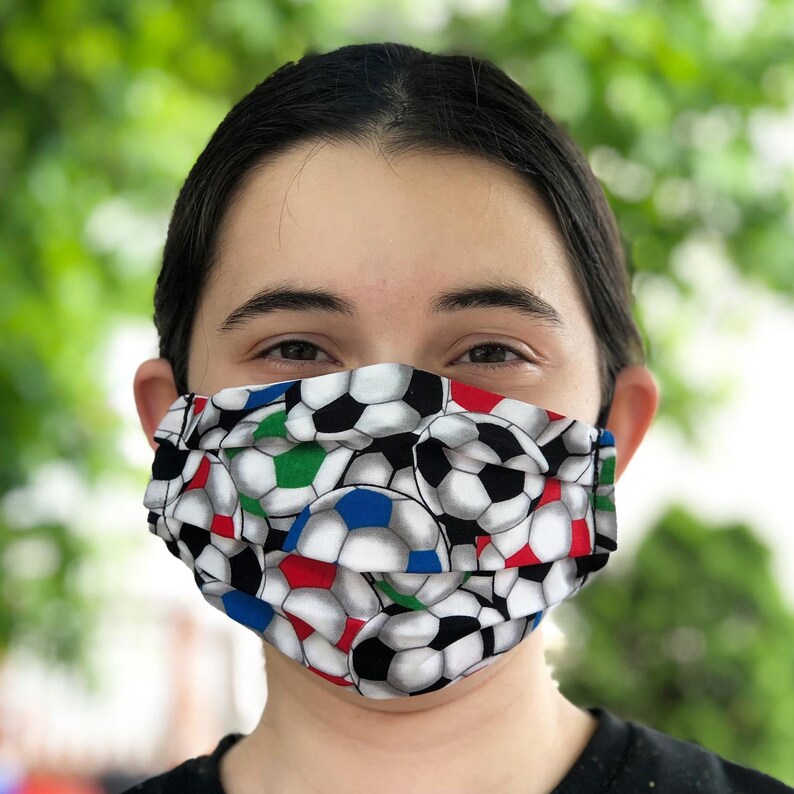 Balls Face Mask with Filter Pocket Kids Soccer Balls Mask Etsy