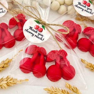 Cherry Soaps - Baby Shower Favors, Birthday Party Decor, She Is The Cherry On Top Bridal Bachelorette Wedding, Fruit Theme Bulk Guest Gifts image 4