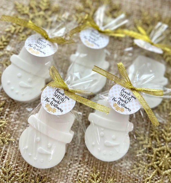 Snowman Soaps Winter Baby Shower Favors, Kids Family Christmas Soap Gifts,  Winter Onederland Wonderland Party Birthday Girl Boy White Gold 