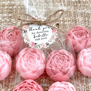 Peony Soap Favors Baby Shower Girl in Bloom Bridal Wedding Decor Wild Flower Dusty Rose Blush Gold Theme Party Gift for Guests in Bulk image 2