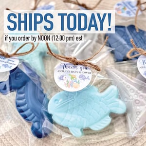 Ocean Themed Soap Favors - Under the Sea Baby Shower Favor Nautical Decoration Baby Boy Birthday Gift Sea Creature Animal Fish Star Seahorse