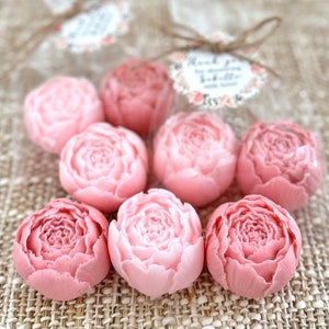 Peony Soap Favors Baby Shower Girl in Bloom Bridal Wedding Decor Wild Flower Dusty Rose Blush Gold Theme Party Gift for Guests in Bulk image 3