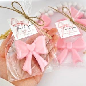 Bow Soap Favors - Pink Baby Shower Girl Party Decor, Bridal Birthday Bulk Guest Gifts bild 3