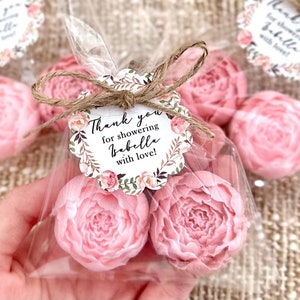 Peony Soap Favors Baby Shower Girl in Bloom Bridal Wedding Decor Wild Flower Dusty Rose Blush Gold Theme Party Gift for Guests in Bulk image 5