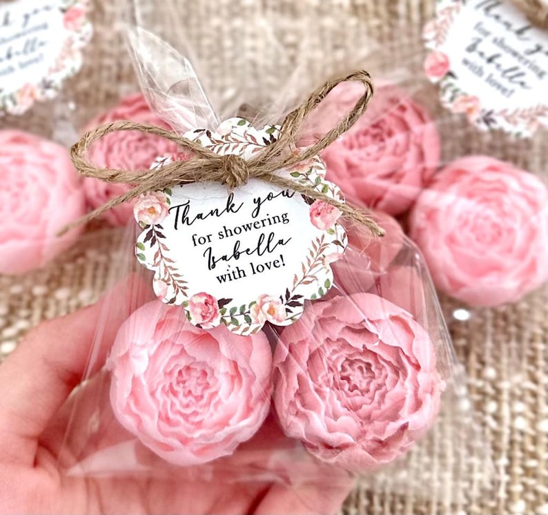 Peony Soap Favors Baby Shower Girl in Bloom Bridal Wedding Decor Wild Flower Dusty Rose Blush Gold Theme Party Gift for Guests in Bulk image 5