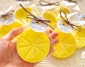 Scented Lemon Soap Favors Bulk - Bridal Shower Baby Shower Decor, Party Gift Mediterranean She Found Her Main Squeeze, Summer Wedding Decor