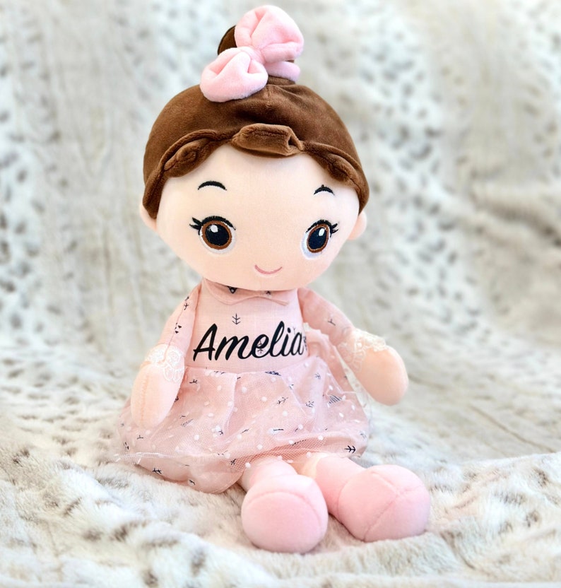 Doll Baby Girl Gift Personalized Gifts For Kids Girls, Personalized Baby Gifts For Girl Personalized Doll Rabbit Newborn Girl Gift Custom image 9