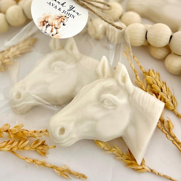 Horse Shaped Soaps - Party Favors - Equestrian Birthday Decor, Barnyard Baby Shower Bulk Guest Gifts
